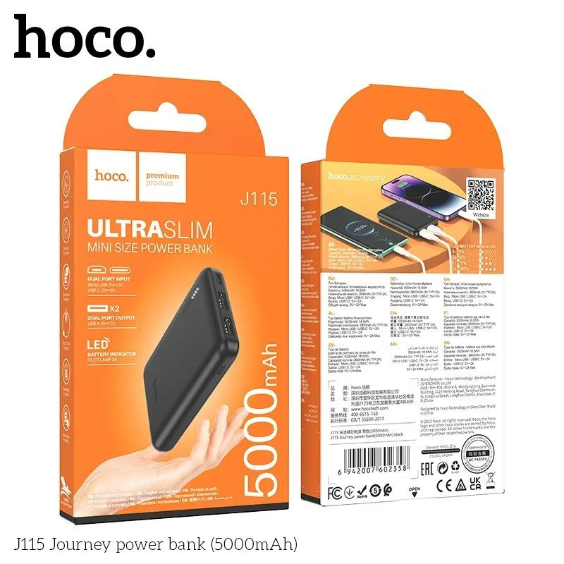 Đóng gói pin Hoco J115 gọn gàng bảo vệ chắc chắn