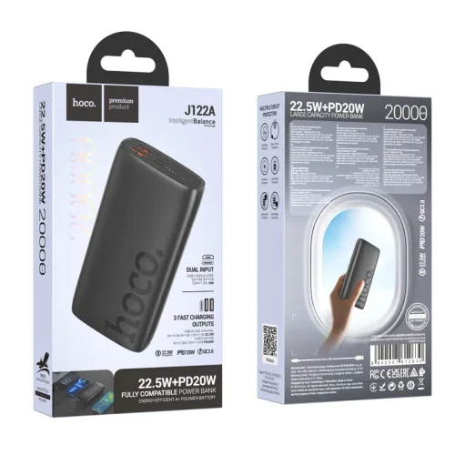 Pin Dự Phòng Hoco J122A Respect 22.5W+PD20W tương thích đầy đủ 20000mAh