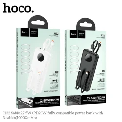 Pin Dự Phòng Hoco J132 Sabio 22.5W+PD20W tương thích đầy đủ kèm 3 cáp 10000mAh