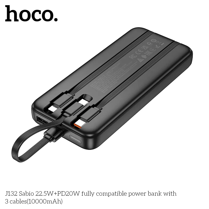 Kích thước pin Hoco J132 nhỏ gọn 152x67x19mm dễ mang theo