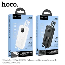 Pin Dự Phòng Hoco J132A Sabio 22.5W+PD20W tương thích đầy đủ kèm 3 cáp 20000mAh