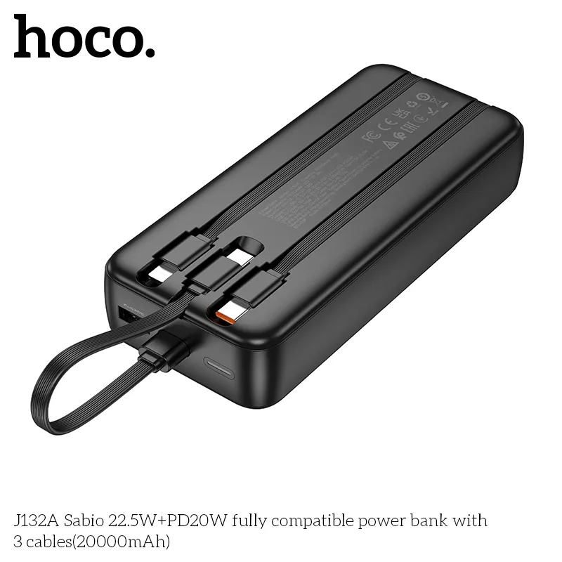 Đóng gói sản phẩm kèm 3 cáp tiện lợi chuẩn USB-C, Lightning và USB-A