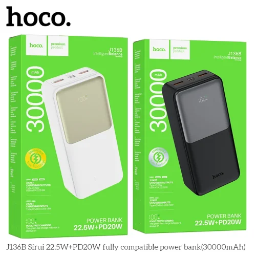 Pin Dự Phòng Hoco J136B Sirui 22.5W+PD20W tương thích đầy đủ 30000mAh