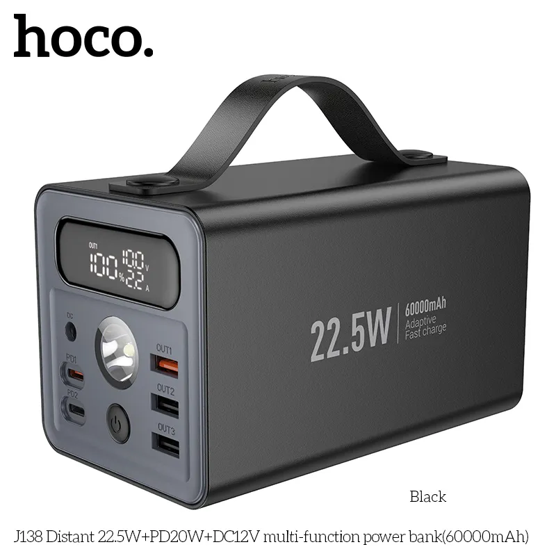 Công năng sạc nhanh 22.5W+PD20W+DC12V tiện lợi