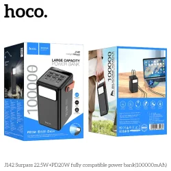 Pin Dự Phòng Hoco J142 Surpass 22.5W+PD20W tương thích đầy đủ 100000mAh