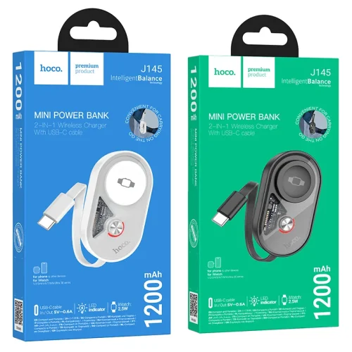 Pin Dự Phòng Hoco J145 Whale kèm sạc không dây iWatch 1200mAh