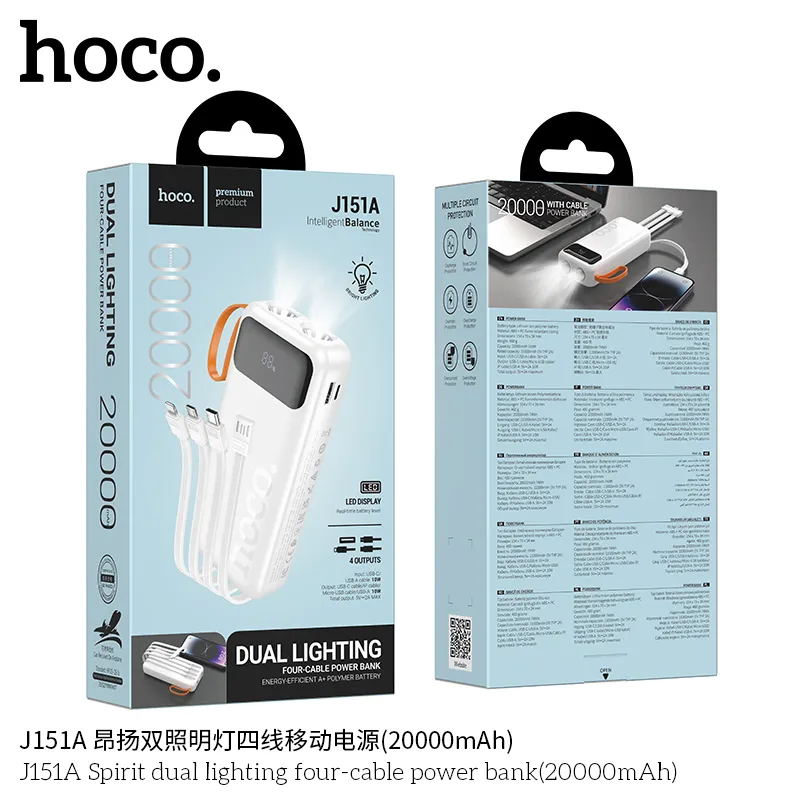 Pin dự phòng Hoco J151A với kiểu dáng nhỏ gọn, tiện lợi mang theo mọi lúc