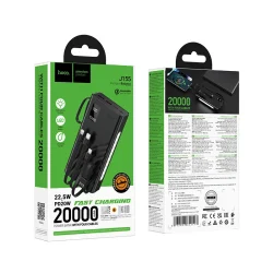 Pin Dự Phòng Hoco J155 Shine 22.5W+PD20W kèm đèn và 4 cáp 20000mAh