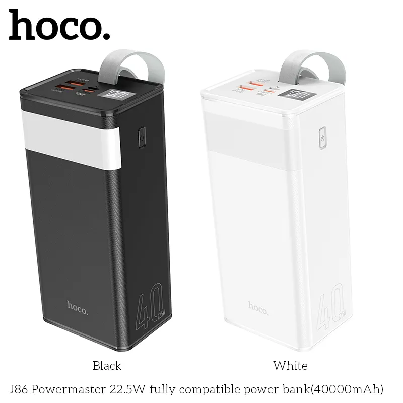 Pin Dự Phòng Hoco J86 Powermaster 22.5W tương thích đầy đủ 40000mAh thiết kế gọn nhẹ và hiện đại