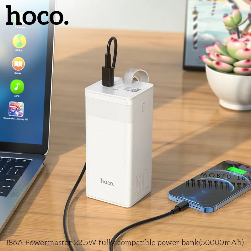 Pin Dự Phòng Hoco J86A Powermaster 22.5W tương thích đầy đủ 50000mAh với thiết kế hiện đại, bền bỉ và tiện lợi