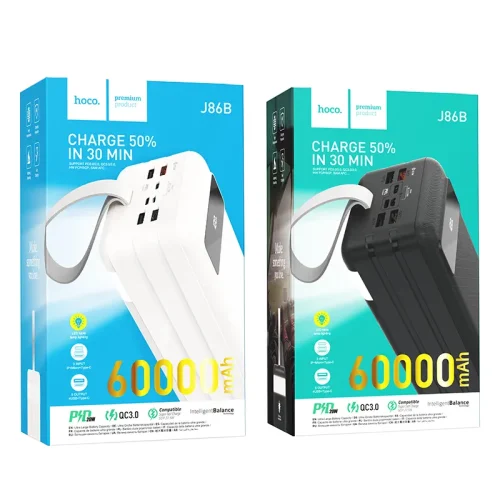 Pin Dự Phòng Hoco J86B Electric 22.5W tương thích đầy đủ 60000mAh