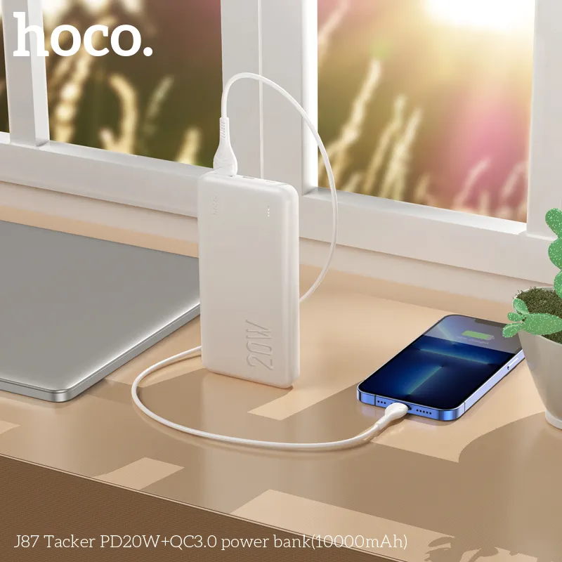 Pin dự phòng Hoco J87 Tacker PD20W+QC3.0 10000mAh thiết kế nhỏ gọn hiệu năng cao
