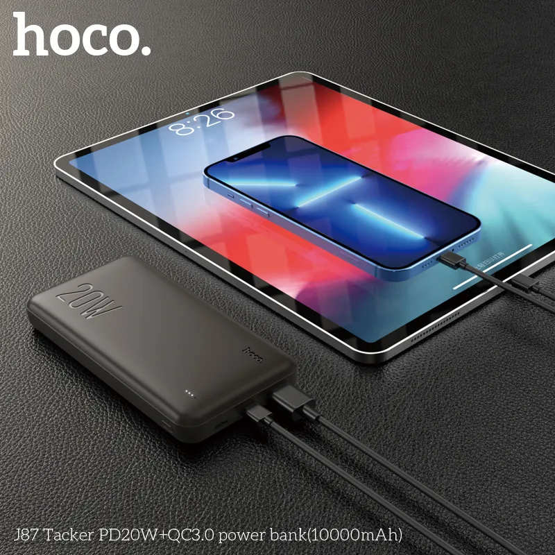Thiết kế Pin Hoco J87 Tacker vỏ ABS+PC sang trọng chắc chắn