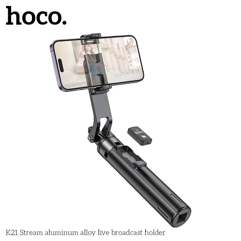 Thiết kế gậy tự sướng Hoco K21 Stream bằng hợp kim nhôm và ABS bền chắc