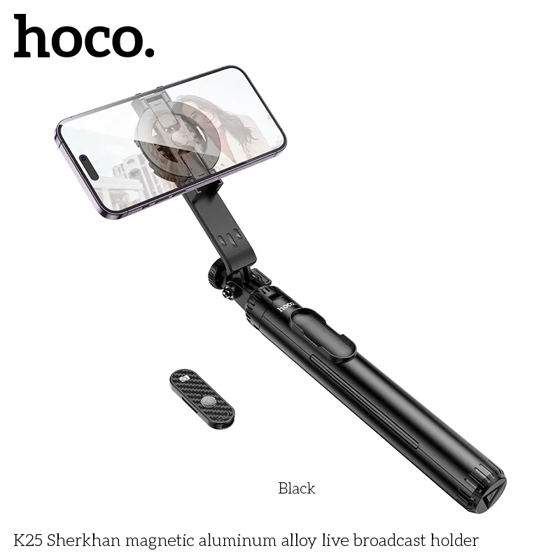 Gậy Tự Sướng Hoco K25 Sherkhan hợp kim nhôm thiết kế nhỏ gọn chắc chắn dễ dàng sử dụng