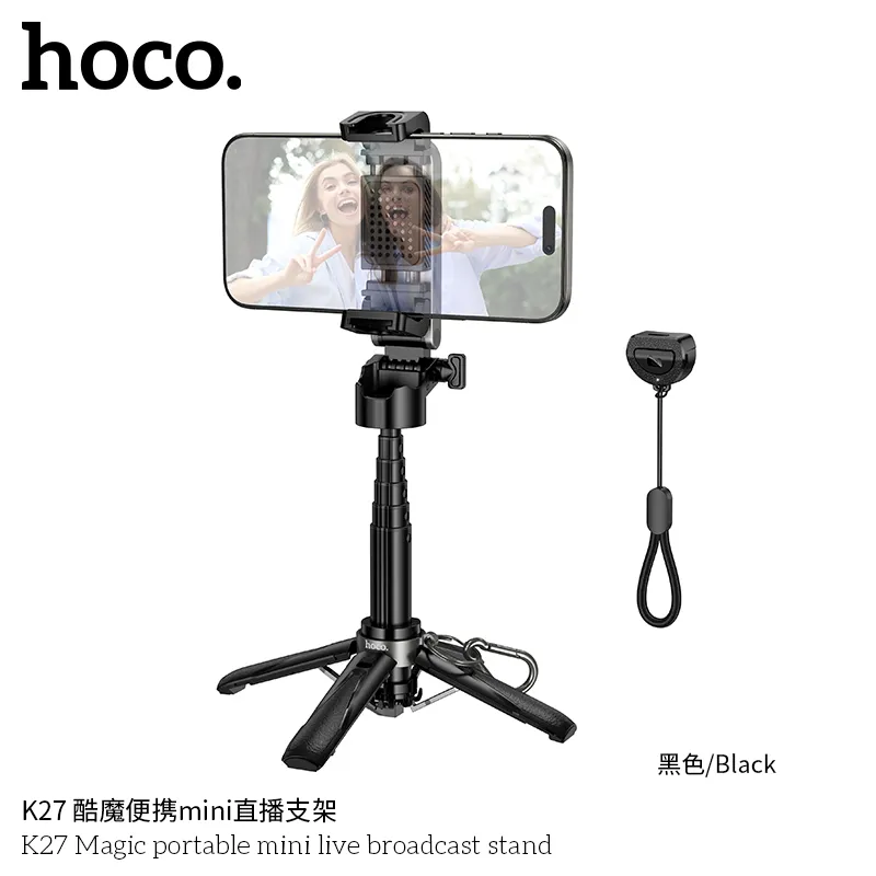 Gậy Tự Sướng Hoco K27 Magic mini di động thiết kế nhỏ gọn tiện lợi phù hợp mọi điện thoại