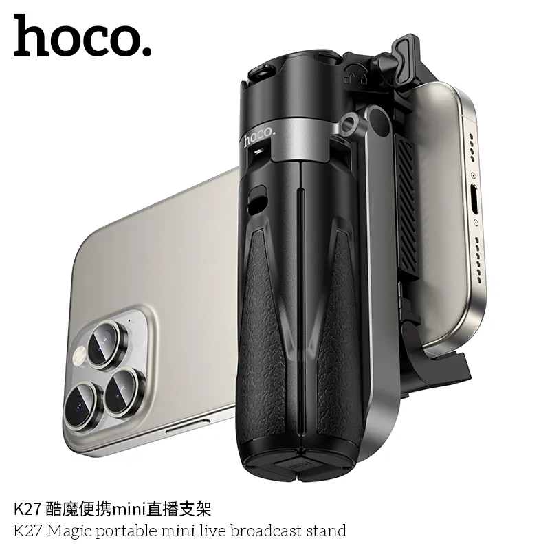 Gậy Tự Sướng Hoco K27 Magic mini di động thiết kế hiện đại chất liệu ABS và hợp kim nhôm bền chắc