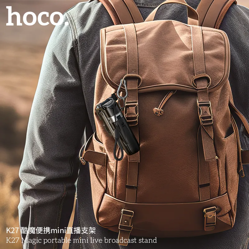 Gậy Tự Sướng Hoco K27 Magic mini di động kích thước nhỏ gọn 55x31x115mm, trọng lượng nhẹ 141g dễ sử dụng