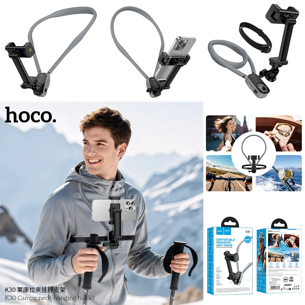 Công năng đa dạng dùng cho điện thoại từ 4.5-7 inch và máy ảnh thể thao