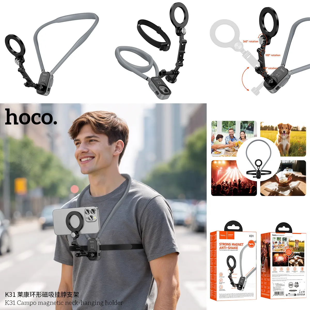 Mô tả thiết kế gậy tự sướng Hoco K31 Campo hiện đại và tiện lợi