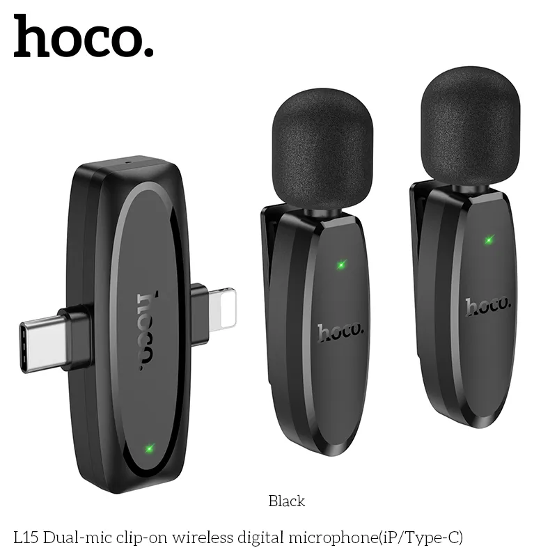 Bộ thu Mic Hoco L15 tích hợp cổng Type-C và Lightning đa năng