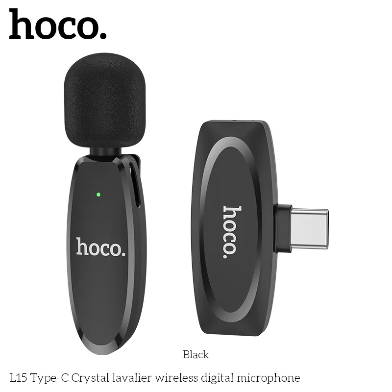 Mic Không Dây Hoco L15 Crystal Lavalier Digital thiết kế nhỏ gọn tinh tế dễ dàng sử dụng