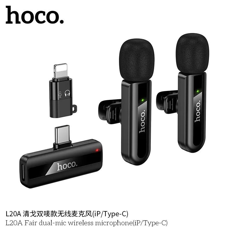Mic Không Dây Hoco L20A Fair pin lâu, sạc nhanh tiện dụng