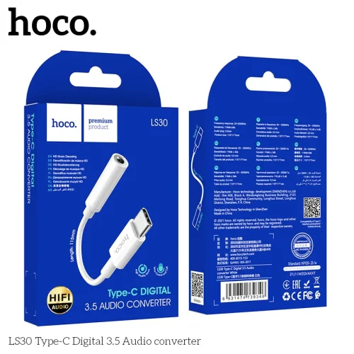 Cáp Chuyển Đổi Âm Thanh Hoco LS30 Type-C Digital to 3.5