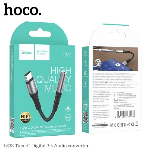 Cáp Chuyển Đổi Âm Thanh Hoco LS33 Type-C Digital to 3.5