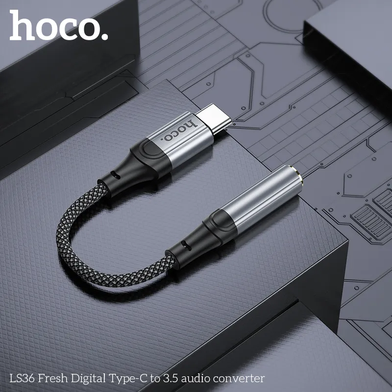 Cáp chuyển đổi âm thanh Hoco LS36 Fresh Digital Type-C to 3.5 thiết kế gọn nhẹ chất lượng cao