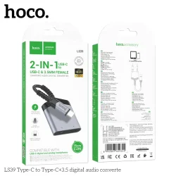 Cáp Chuyển Đổi Âm Thanh Hoco LS39 Type-C to Type-C + 3.5