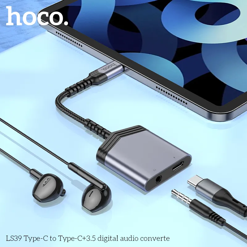 Cáp chuyển đổi âm thanh Hoco LS39 với thiết kế bền bỉ và hiện đại