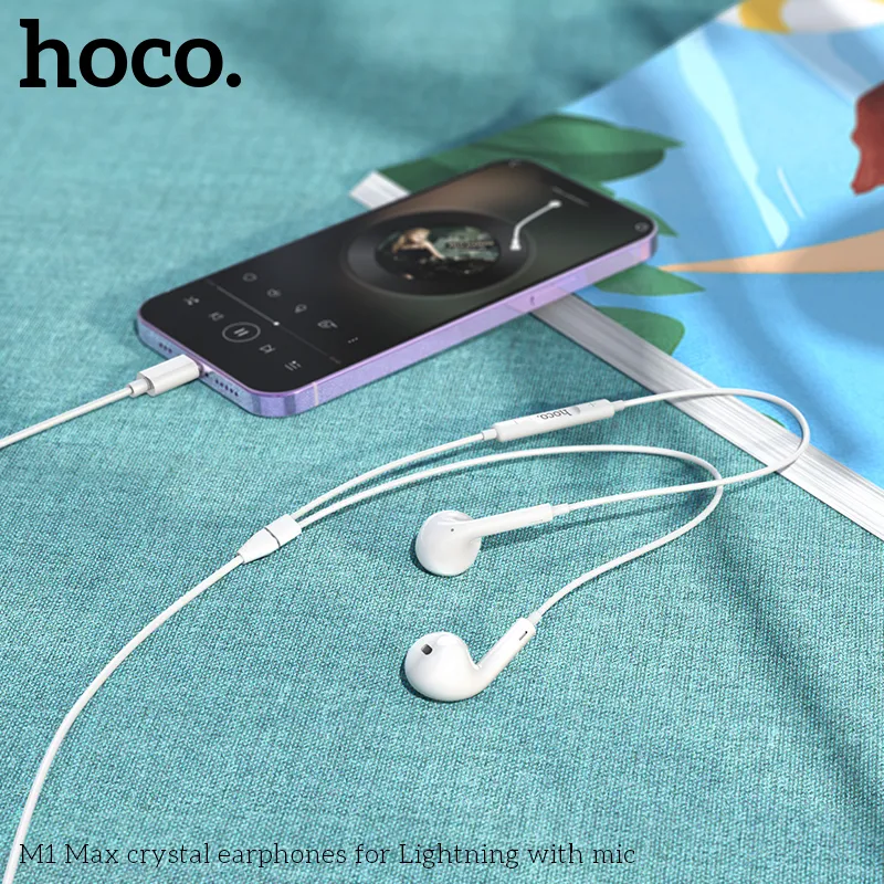 Tai Nghe Có Dây iP Hoco M1 Max Crystal Earphones With Mic chất lượng cao, âm thanh rõ nét đến từng chi tiết