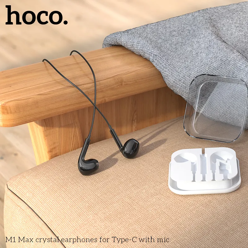Tai nghe có dây Type-C Hoco M1 Max Crystal thiết kế hiện đại sắc nét phù hợp mọi đối tượng