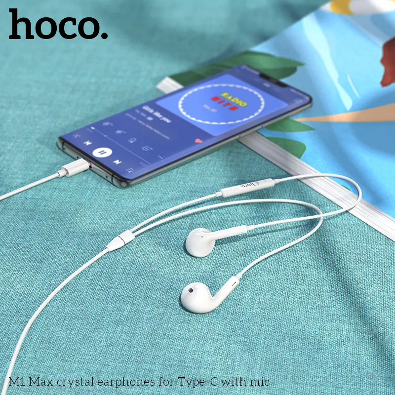 Tai nghe Hoco M1 Max Crystal kiểu dáng nhỏ gọn, tinh tế, màu sắc trong suốt