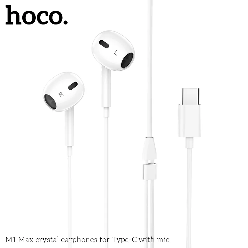 Thương hiệu Hoco uy tín chất lượng tai nghe có dây Type-C M1 Max Crystal