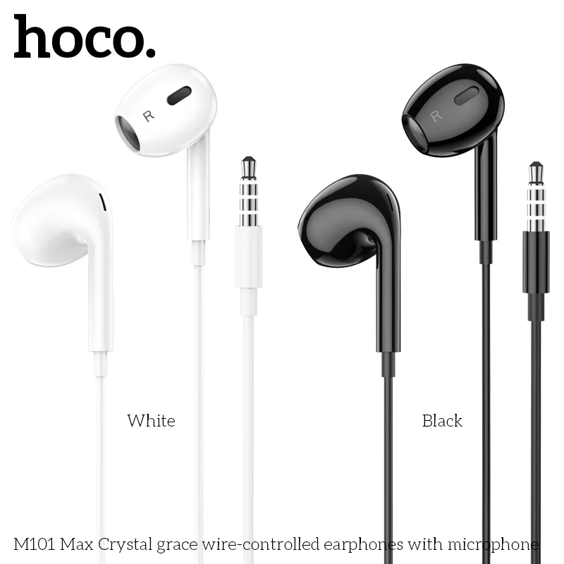 Tai nghe có dây 3.5mm Hoco M101 Max Crystal grace wire-controlled thiết kế tinh tế sắc nét