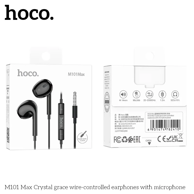 Mô tả tai nghe Hoco M101 Max chất liệu ABS+TPE bền bỉ