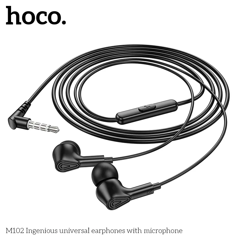 Tai nghe Hoco M102 hỗ trợ micrô và điều chỉnh âm lượng tiện lợi