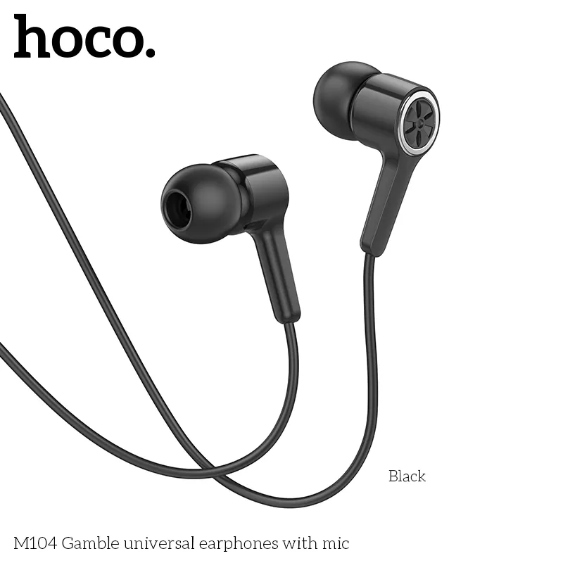 Thiết kế tai nghe Hoco M104 M104 nhỏ gọn, chống rối dây, màu sắc tinh tế