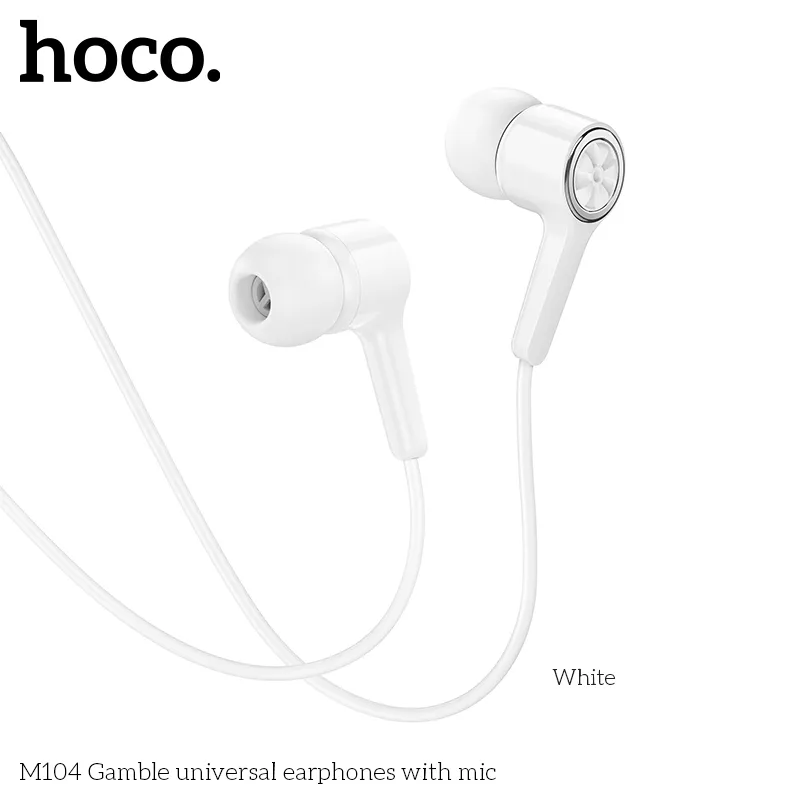 Công năng tai nghe 3.5mm Hoco M104 âm thanh rõ nét, mic hỗ trợ gọi thoại thuận tiện