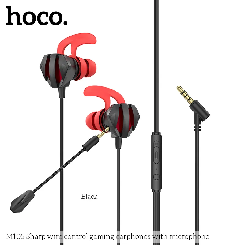 Tai nghe có dây 3.5mm Hoco M105 Sharp wire control gaming thiết kế hiện đại tiện lợi