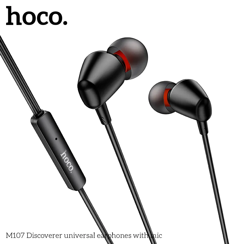Trải nghiệm tai nghe Hoco M107 với nút điều khiển chức năng dễ dàng, tiện lợi khi nghe và gọi