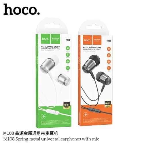 Tai Nghe Có Dây 3.5mm Hoco M108 Spring metal universal