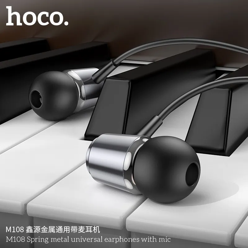 Tai nghe Hoco M108 thiết kế dây 3.5mm bền bỉ chất liệu ABS TPE