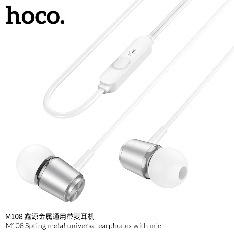 Tai nghe có dây Hoco M108 chức năng micrô và nút điều khiển dễ dùng