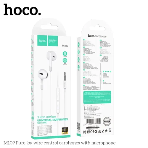 Tai Nghe Có Dây 3.5mm Hoco M109 Pure joy wire control