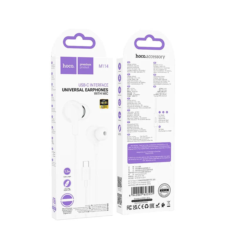 Kích thước nhỏ gọn, trọng lượng nhẹ tai nghe Hoco M109 chỉ 10g