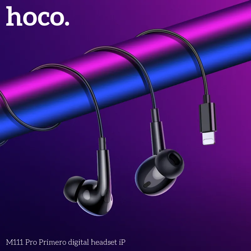 Thiết kế tai nghe Hoco M111 Pro nhỏ gọn, tinh tế, màu đen sang trọng