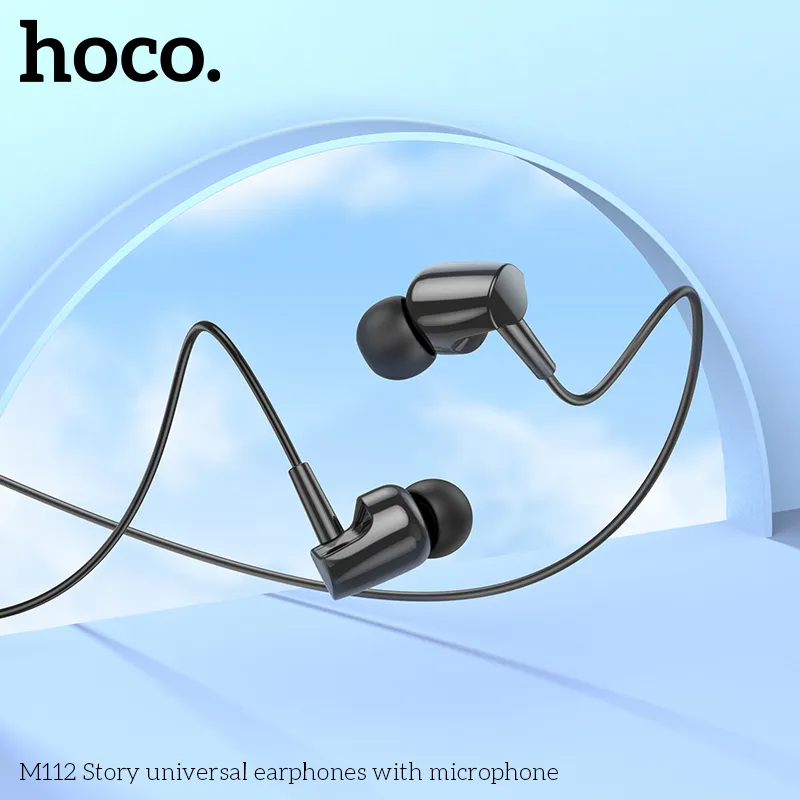 Tai nghe có dây 3.5mm Hoco M112 Story universal thiết kế gọn nhẹ, âm thanh trong trẻo